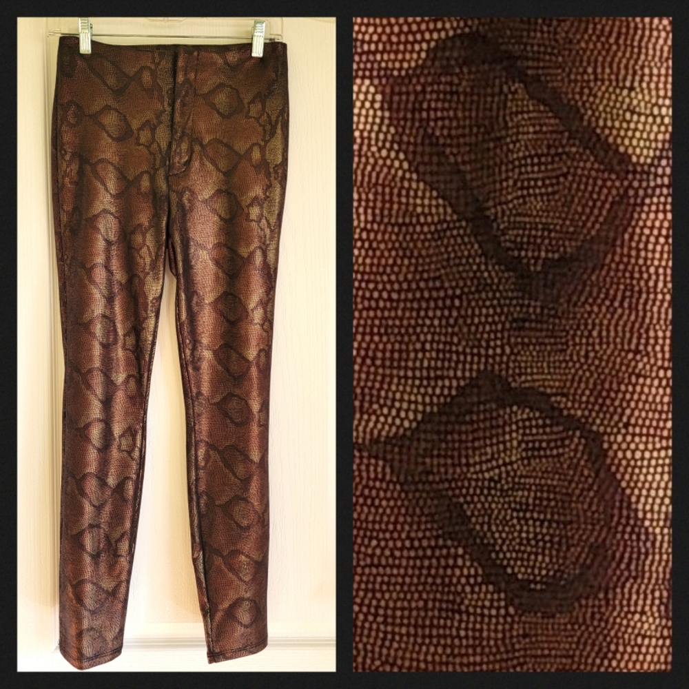 🤎NWOT Mother High Waisted Seamless Looker Ankle Python Print Leggings, Size 28 - Picture 2 of 9